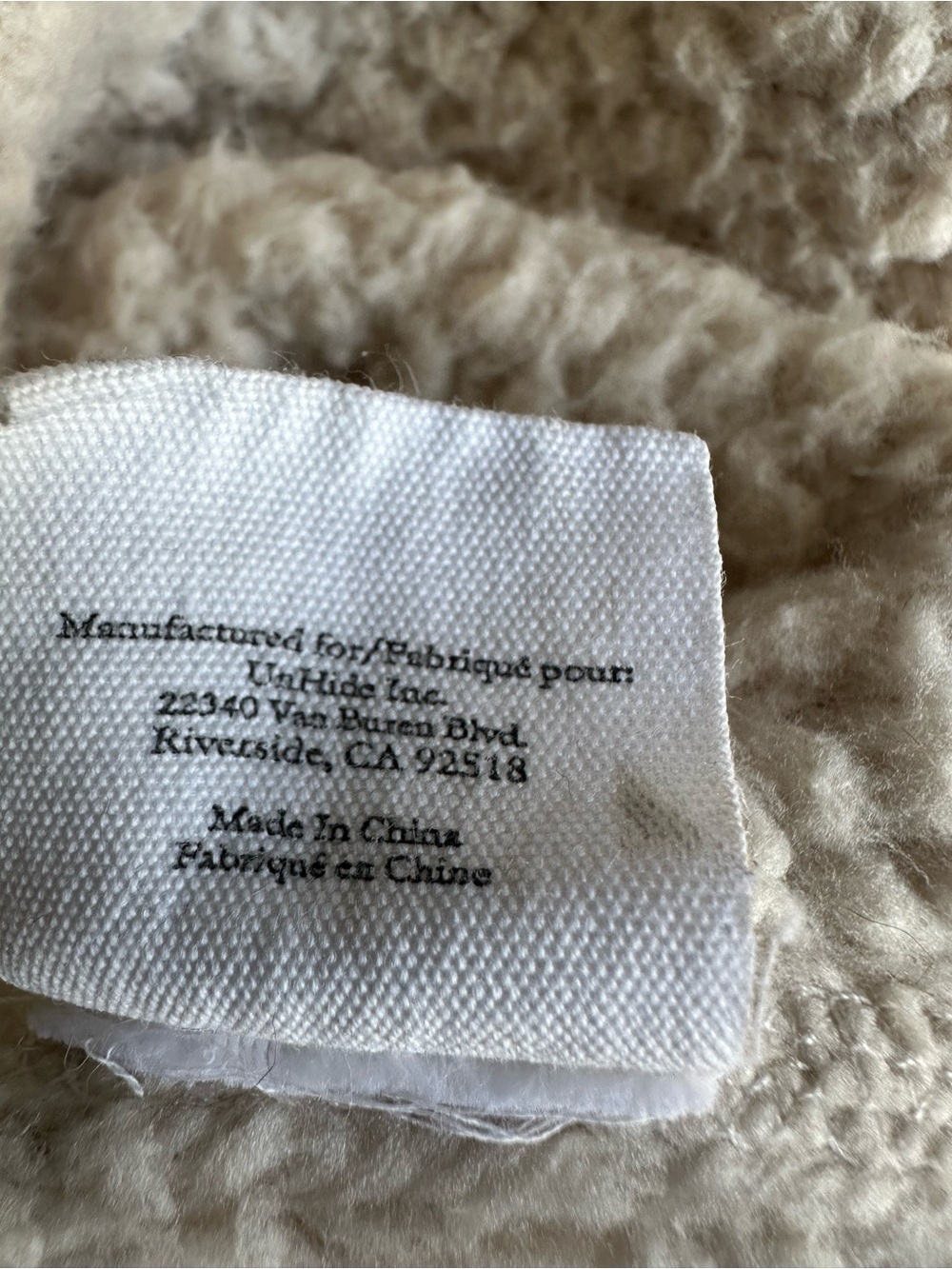 UnHide Hooded Teddy Jacket in Cream size medium - Picture 11 of 12